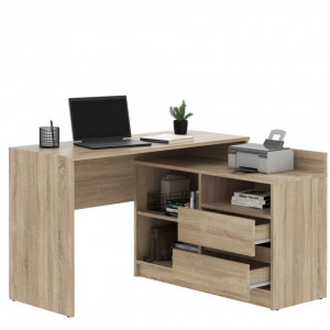 MBBIS4 - Birou pe colt, stanga/dreapta, 120 x 105 x 75 cm, masa de calculator cu 2 sertare, office - Sonoma - Img 3