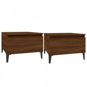 Mese laterale 2 buc. stejar maro 50x46x35 cm lemn compozit - V819531V
