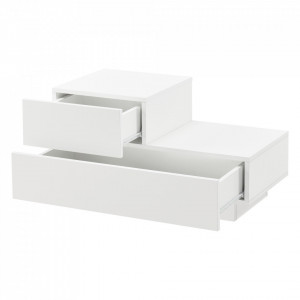 Noptiera cu 2 sertare, 38 x 70 x 35 cm, alb mat - P71488102 - Img 4