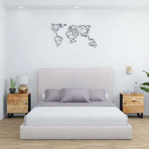 Noptiere, 2 buc., 40x33x46 cm, lemn masiv de acacia - V345209V - Img 2