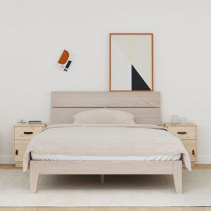 Noptiere, 2 buc, 40x34x55 cm, lemn masiv de pin - V818306V - Img 2