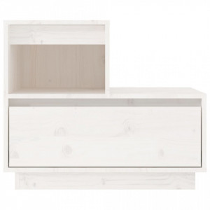 Noptiere, 2 buc., alb, 60x34x51 cm, lemn masiv de pin - V814377V - Img 4