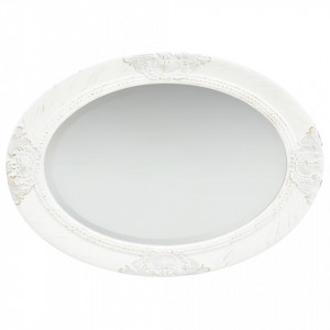 Oglinda de perete in stil baroc, alb, 50 x 70 cm - V320352V - Img 3
