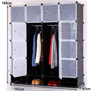 Organizator de dulap modular, alb / negru - TP182591 - Img 2