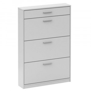 Pantofar 3 compartimente si sertar, alb, 85x127x20 cm - TP111228