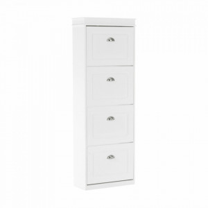 Pantofar, 4 compartimente, alb, 53,5x152x24 cm - TP257688