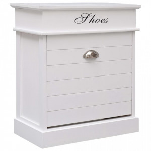 Pantofar, alb, 50 x 28 x 58 cm, lemn de paulownia - V284083V