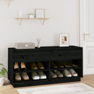 Pantofar, negru, 110x34x52 cm, lemn masiv de pin - V814448V - Img 2