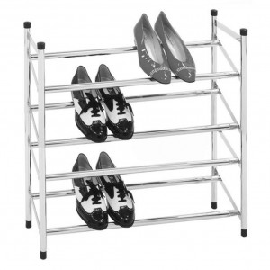 Pantofar, rafturi cu lăţime reglabilă, 2 rânduri, cromat, 62-110x23x67 cm - TP6064