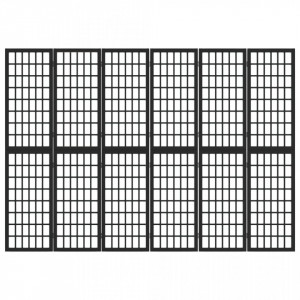 Paravan pliabil cu 6 panouri, stil japonez, negru, 240x170 cm - V352082V - Img 3
