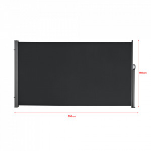 Paravan solar lateral retractabil, 160 x 300 cm, negru - P74654058 - Img 4