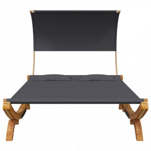 Pat de exterior cu baldachin antracit 165x203x126 cm lemn masiv - V313954V - Img 4
