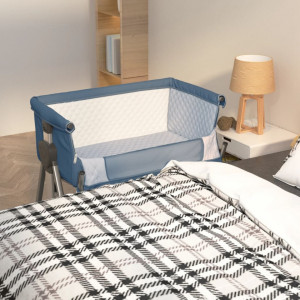Pat pentru copii cu saltea, bleumarin, pânză textil - V10292V - Img 2