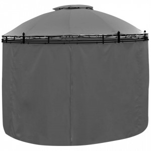 Pavilion cu perdele, antracit, 3,5 x 2,7 m, rotund - V44762V - Img 3