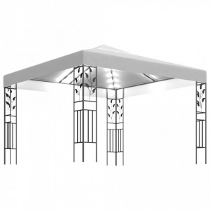 Pavilion cu șiruri de lumini LED, alb, 3x3m - V3070311V