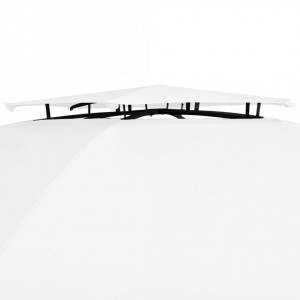 Pavilion de grădină cu perdele, alb, 360x312x265 cm, 180 g/m² - V312234V - Img 4