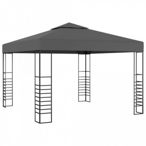 Pavilion de grădină cu șiruri de lumini LED, antracit, 3x3 m - V3070306V - Img 3