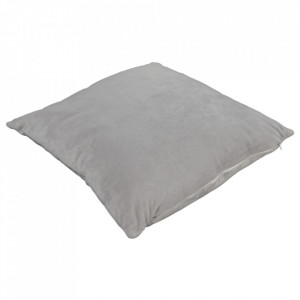 Pernă, material textil de catifea gri deschis, 45x45 cm - TP238752 - Img 3