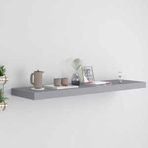 Raft de perete suspendat, gri, 90x23,5x3,8 cm, MDF - V323859V - Img 1