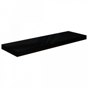 Rafturi de perete 2 buc., negru extralucios, 80x23,5x3,8 cm MDF - V323773V - Img 4