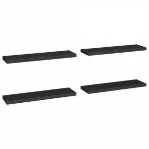 Rafturi de perete suspendate 4 buc., negru, 90x23,5x3,8 cm, MDF - V323840V - Img 2