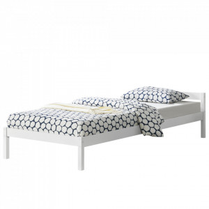Rama pat Olanda cu gratar pentru doua persoane, 206 x 96 x 50 cm,100 Kg, brad, alb - P65373544