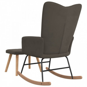 Scaun balansoar cu taburet, gri închis, catifea - V327755V - Img 4