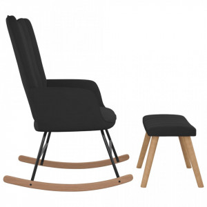 Scaun balansoar cu taburet, negru, catifea - V327760V - Img 3