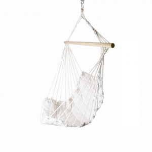 Scaun balansoar suspendabil, hamac, leagăn agăţat, alb, 90x107 cm - TP254344 - Img 11