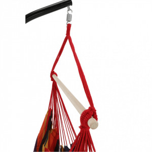 Scaun balansoar suspendabil, hamac, leagăn agăţat, roşu, 100x100x130 cm - TP254341 - Img 16