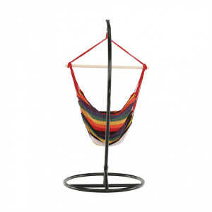 Scaun balansoar suspendabil, hamac, leagăn agăţat, roşu, 100x100x130 cm - TP254341 - Img 9