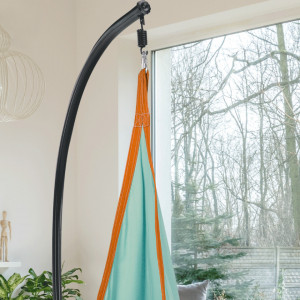 Scaun balansoar suspendabil, leagăn agăţat, albastru, 60x150x70 cm - TP274725 - Img 6