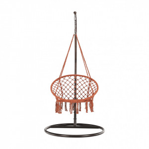 Scaun balansoar suspendabil, leagăn agăţat, maro, 80x120 cm - TP295531 - Img 4