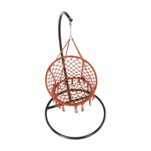 Scaun balansoar suspendabil, leagăn agăţat, maro, 80x120 cm - TP295531 - Img 7