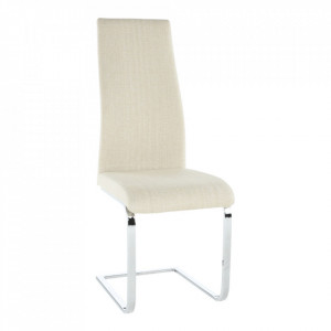 Scaun bucătărie, material textil bej/crom - TP182177 - Img 1