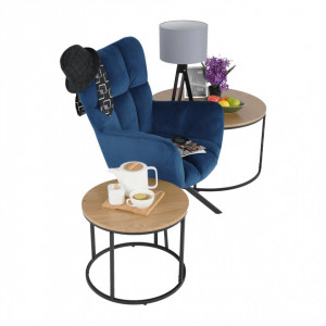 Scaun de design, ţesătură albastră - TP265011 - Img 9