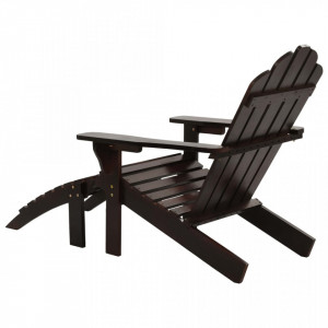 Scaun de gradina cu taburet, maro, lemn - V45701V - Img 4
