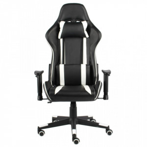 Scaun de jocuri pivotant, alb, PVC - V20482V - Img 1