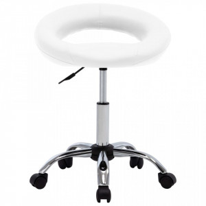 Scaun de lucru pivotant, alb, piele ecologica - V323663V - Img 2