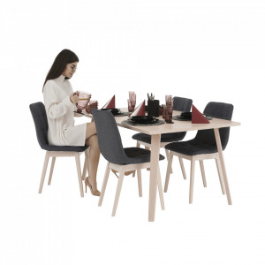 Scaun de masă, ţesătură de fag deschis / gri - TP291510 - Img 16