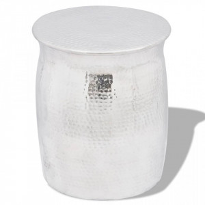 Scaun/Masa laterala din aluminiu batut la ciocan, argintiu - V242324V