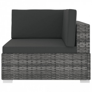 Scaun modular de colt, 1 buc., gri, poliratan, cu perne - V46799V - Img 3
