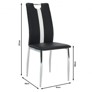 Scaun, negru / alb, piele ecologică / crom - TP182210 - Img 13