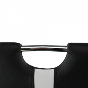 Scaun, negru / alb, piele ecologică / crom - TP182210 - Img 14