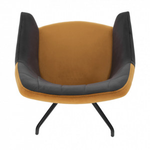 Scaun pivotant, gri, ţesătură de catifea camel / negru - TP297878 - Img 14
