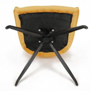 Scaun pivotant, ţesătură de catifea muştar/ negru - TP282997 - Img 5