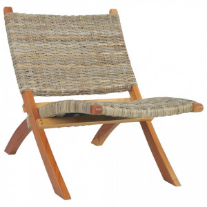 Scaun relaxare, natural, ratan kubu si lemn masiv de mahon - V285803V - Img 1