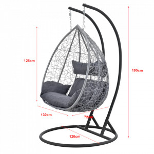 Scaun suspendat cu suport, 250 Kg, gri deschis/gri inchis - P75558385 - Img 3