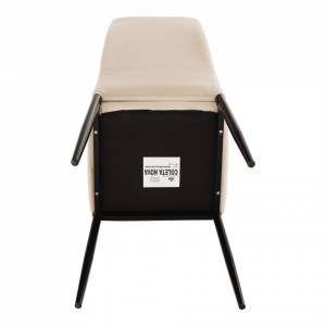 Scaun, ţesătură catifea bej / metal negru - TP285403 - Img 13
