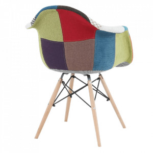 Scaun, ţesătură patchwork/fag - TP228663 - Img 19